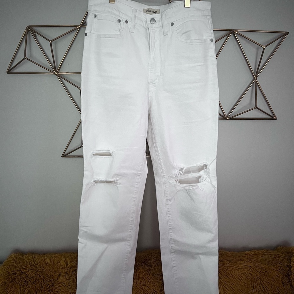 Madewell Women’s White Boyfriend Jeans – Size 29 – Relaxed Fit Denim
